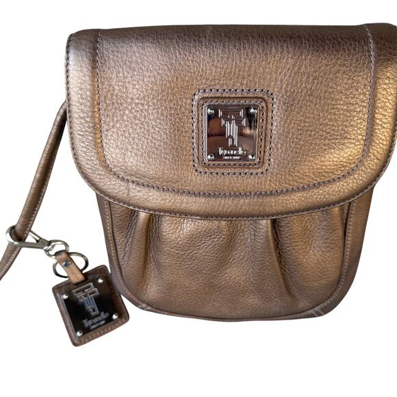 Tignanello Gold Metallic Leather Crossbody - Picture 1 of 8